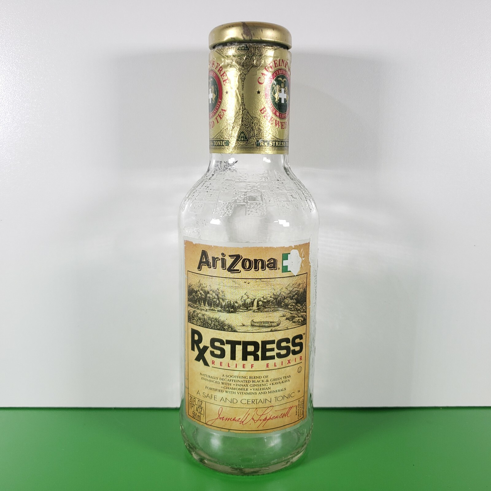 Vintage Bottle *ARIZONA RX STRESS* 20 oz glass bottle AriZona