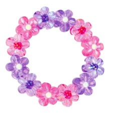 New Girl's Pretty Pink and Purple Stretch Flower Bracelet Children's Jewelry