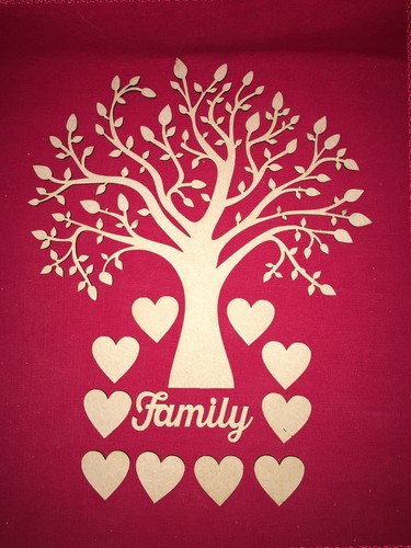 3 X Family Tree Shape - Free Hearts & Family - Sign MDF Wooden Tree Blank,Craft - Picture 4 of 4