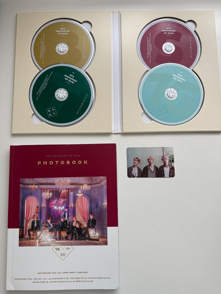BTS Memories of 2016 DVD Photo Book Set (opened, with Wings Photo