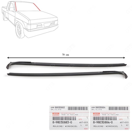 Sello de moldeo revelador parabrisas delantero Isuzu D-Max Hi-Lander 2003 08 10 L+R - Imagen 4 de 9