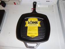 LODGE SQUARE CAST IRON GRILL PAN - USA MADE