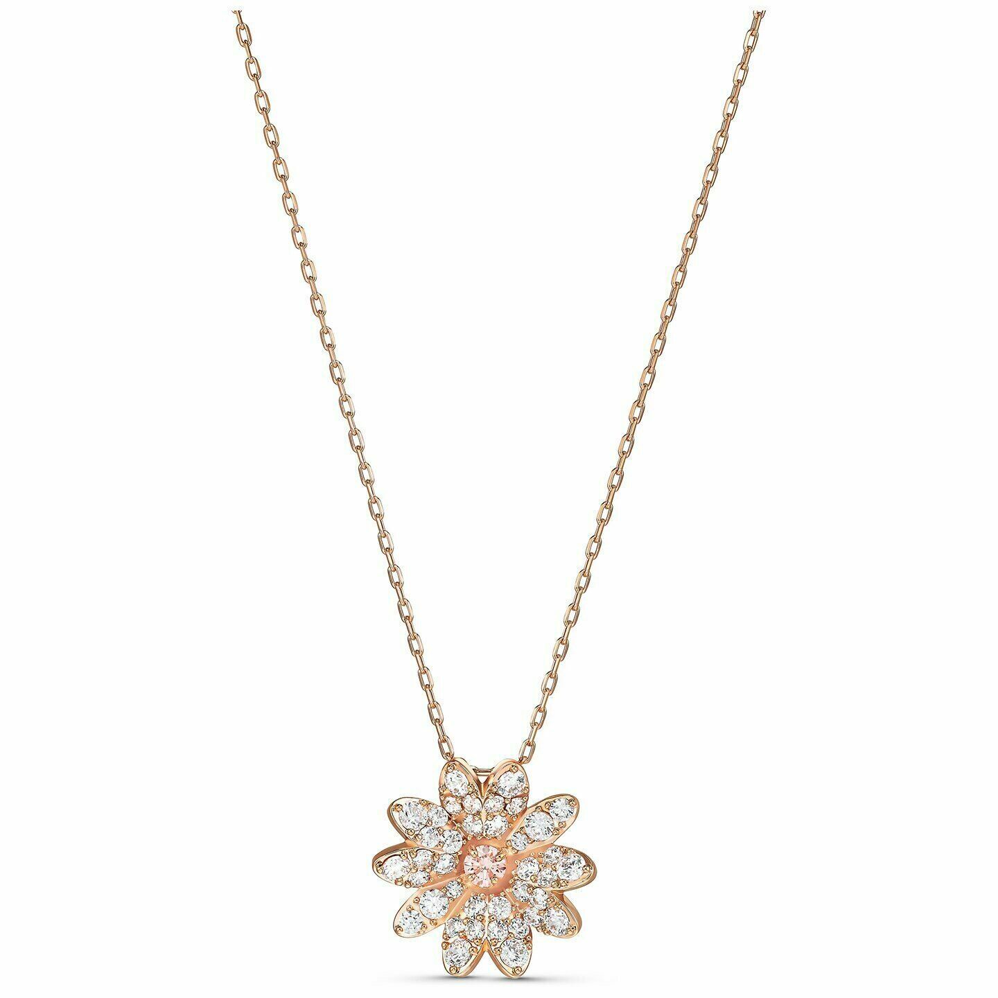 Swarovski Eternal Flower Pendant Necklace, Rose Gold Tone -5540973 New