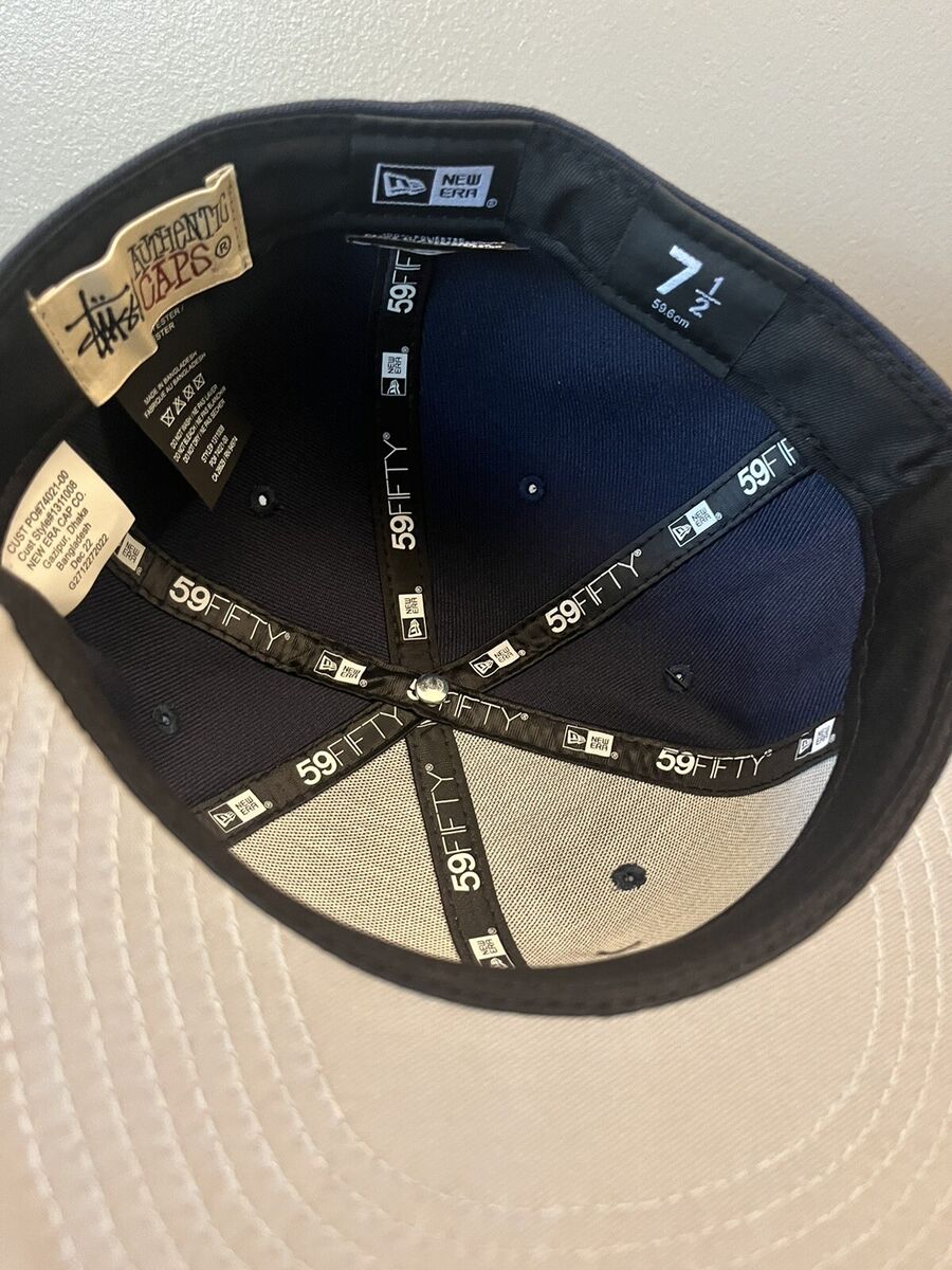 2023 New Stussy x New Era 7 1/2 fitted curly S navy red hat 2023 New Stussy x New Era 7 1/2 fitted curly S navy red hat