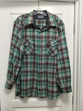 Vintage Pendleton High Grade Western Pearl Snap Wool Shirt Men  s XL FLAWS