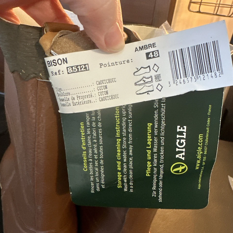 Botas de lluvia Aigle Bison 13,5 Wellingtons Ambre para hombre Foto 4 de 4