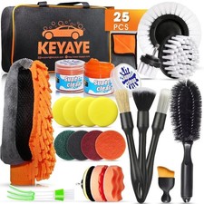 KEYAYE 25 Pcs Car Cleaning Kit, Car Detailing Kit with Ultra-Soft Car Detailing