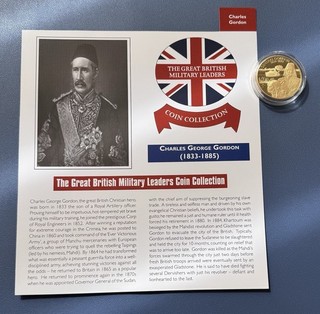 2003 East Carib Gold Plated Proof $2 PIiedfort Coin. Gen Charles Gordon. COA.
