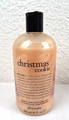 PHILOSOPHY CHRISTMAS COOKIE Shampoo, Shower Gel & Bubble Bath 16 oz NEW