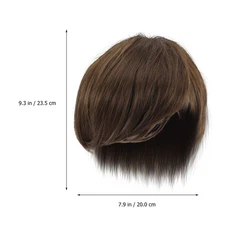 Men Short Synthetic Wig Dark Brown High Temperature Fiber For Masquerade