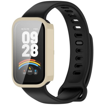 Schutzhülle + Glas für Xiaomi Smart Band 9 Active/Redmi Smart Band 3 Bizon Beige