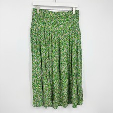 Scoop Vintage Y2K Green Ditsy Floral Midi Skirt Size Medium Whimsical Fairycore