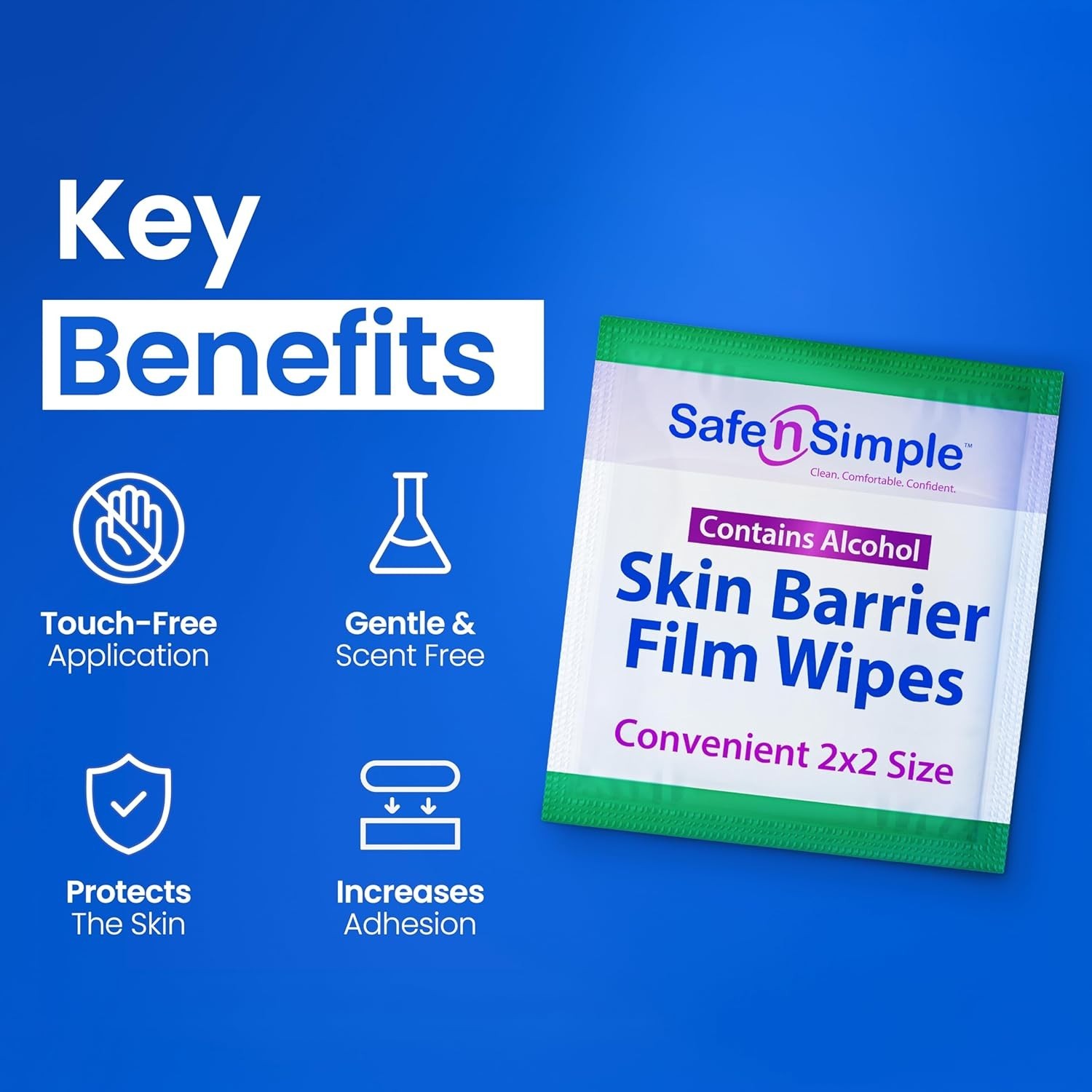 Safe N Simple Skin Barrier Film (Contains Alcohol) (50 Wipes/Box) *LOT OF 2*