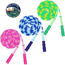 Cuerda para saltar para ni os, cuerda para saltar con cuentas suaves, ajustable