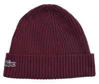 Lacoste - StrickmÜTze MÜTze Beanie RB0001 - Wolle - Bordeaux ROT - NEU