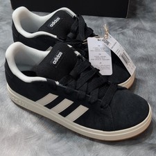 adidas Grand Court 00s K Black/White Suede Low Top Kids US 5 JH6178