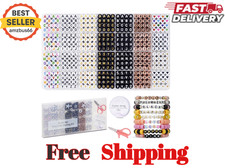 500/1400 Letter Beads Kit 6 Colors 4X7Mm Alphabet Beads, Number Beads Heart Bead
