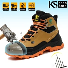 Mens Waterproof Work Boots Steel Toe Safety Shoes Indestructible Non Slip Boots