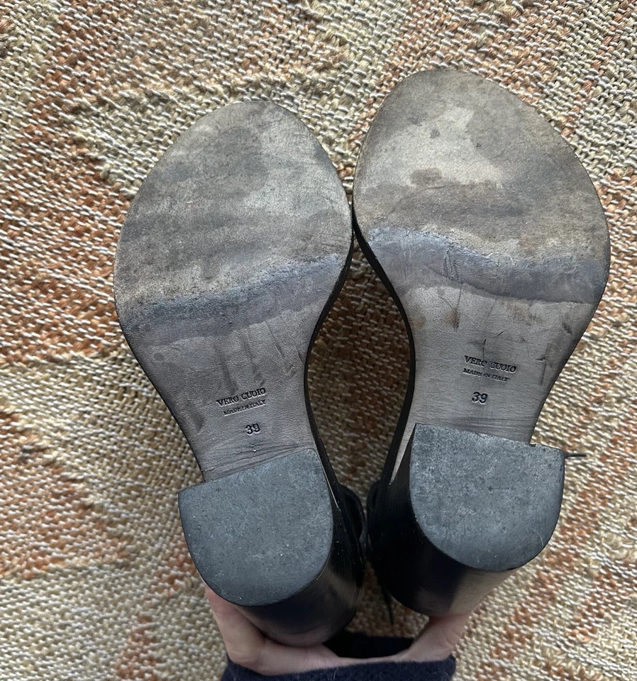 Sandalia ANN DEMEULEMEESTER Cuero Negro Con Cordones Tacón Alto Talla 39 Avant Garde Foto 4 de 4