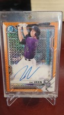 2021 Zac Veen Bowman Chrome Orange Mojo Refractor Auto /25
