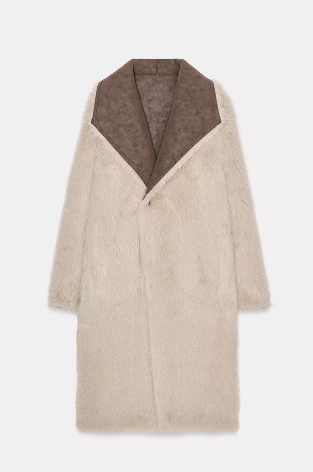 ZARA REVERSIBLE FAUX FUR DOUBLE-FACED LONG COAT  thumbnail 21