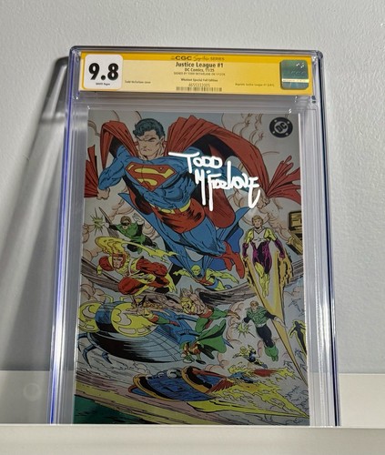 Justice League #1 NYCC Whatnot Foil McFarlane CGC 9.8 SS signed Todd McFarlane