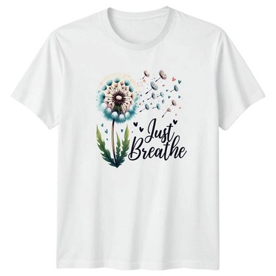 Just Breathe T-Shirt Pusteblume Achtsamkeit Natur Wellness Geburtstag Geschenk