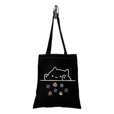 Cat Throwing Dice Bag of Holding Zipper Pouch Gamer Game Makeup Beige