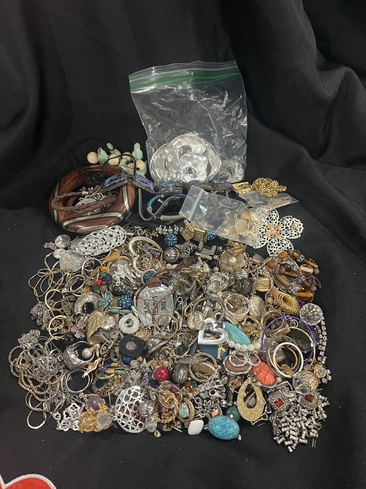 3 LB Vintage Costume Jewelry Harvest Lot Mixed Wear Craft Repair Parts As-Is