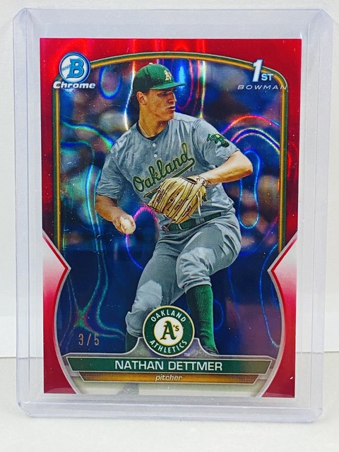 2023 Bowman Chrome Nathan Dettmer 1st Red Lava #3/5
