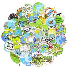 QTL Earth Day Stickers for Kids, Environmental Party Supplies, Waterproof Vin...