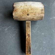Antique Primitive Mallet 2LBS 11 Inches Farm Rustic