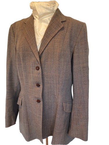 Chaqueta de mujer Derby House pura lana marrón tweed show talla 40”. Ref S21 - Imagen 2 de 8