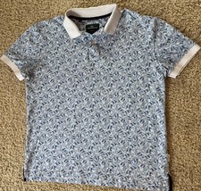 Men s Rodd Gunn White Blue Floral Polo Size L