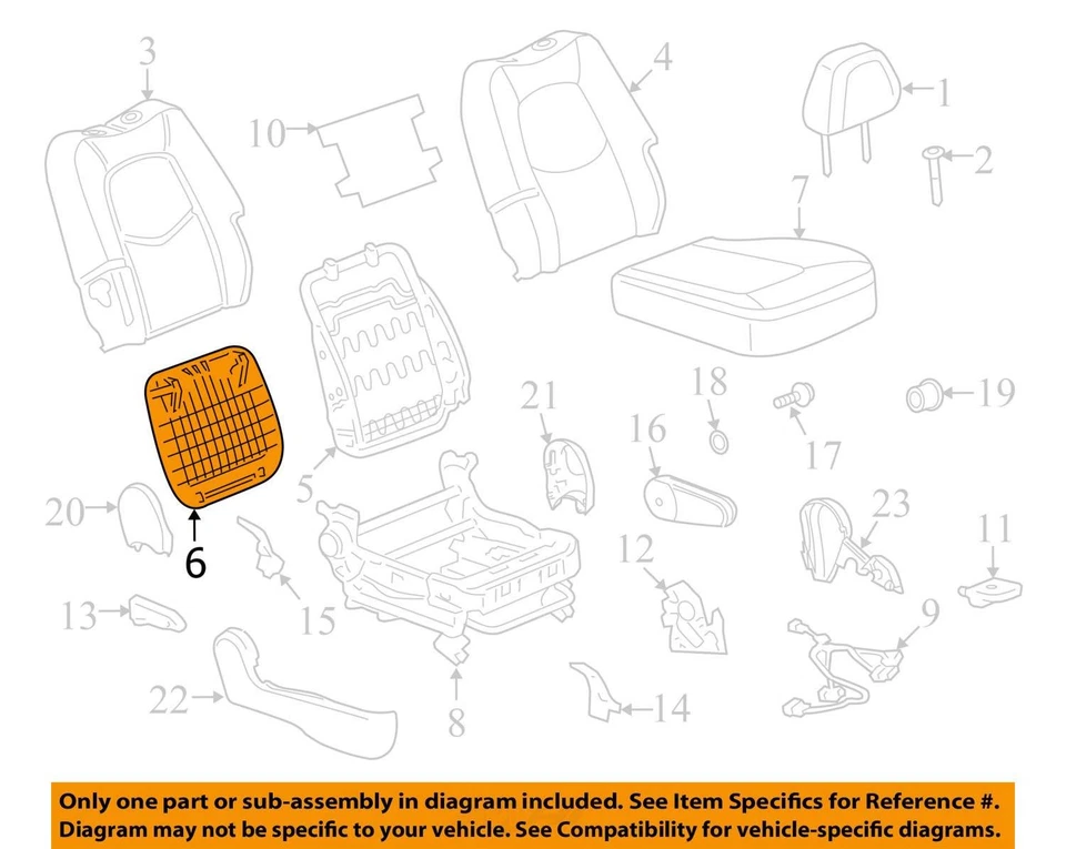 SE ADAPTA A CHEVROLET HHR 2006-2011 PANEL P/ASIENTO BK CUSH RR FI 15264348 - NUEVO OEM Foto 2 de 3