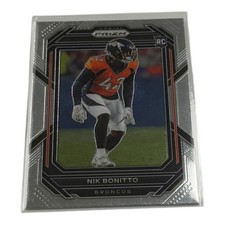 2022 Panini Prizm Nik Bonitto Silver Prizm Rookie Card RC 398 Denver Broncos NFL. rookie card picture