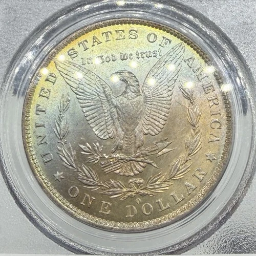 1883 O Morgan Dollar MS64 PCGS Reverse RAINBOW Toned Amazing Color (see pics)