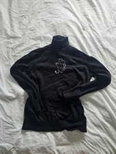 Black Hand-Embroidered Moomin Turtleneck – Minimal / Indie Y2K Aesthetic