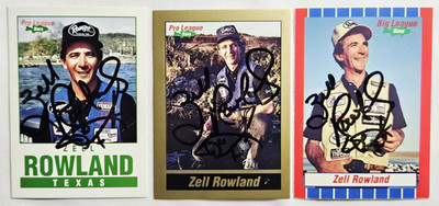 1990-1992 Pro Big League Bass Zell Rowland Signed Rookie Card Autograph Lot RC