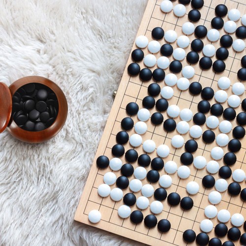 Traditionelle Go Schachkiste Spiel Holz einfaches Glas Aufbewahrungsbehälter für - Bild 9 von 12