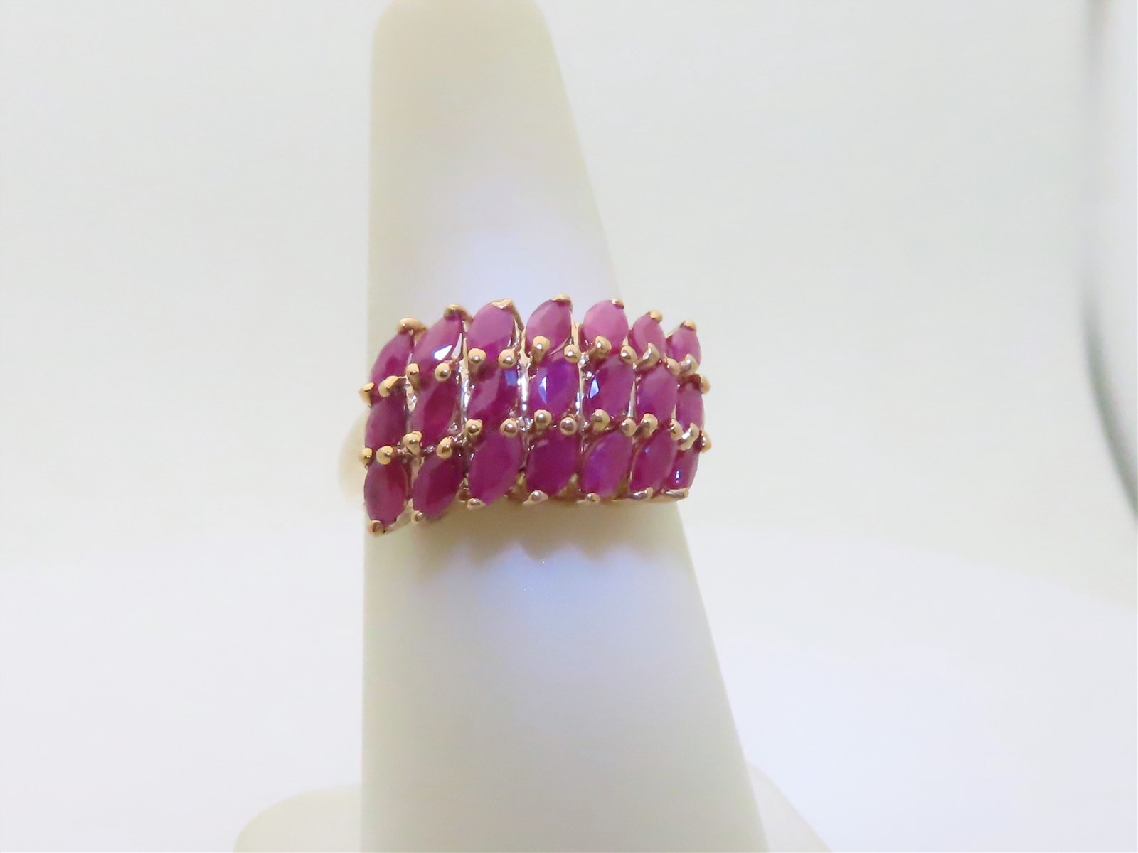 Vintage Natural Ruby Rings Solid Gold Womens Jewe… - image 3