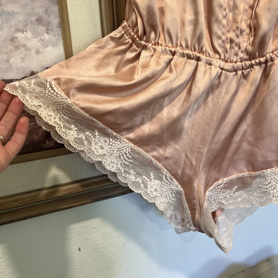 Lencería mameluco hada dormir 1 pieza encaje melocotón Victoria's Secret Angels Y2K talla L Foto 2 de 4