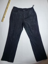 Vintage Y2K Lauren Ralph Lauren Black Suede Leather Pants Women's Size 16 Lined
