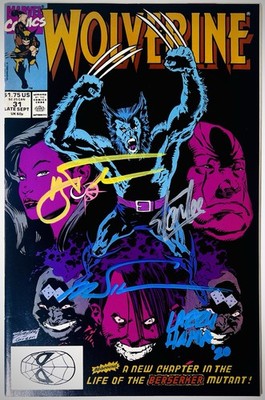 Wolverine #31 1990 Signed By Stan Lee Hugh Jackman Silvestri Larry Hama RARE NM