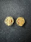 Vintage Whiting & Davis Goldtone Rainbow Rivoli Crystal Clip Earrings — photo 2