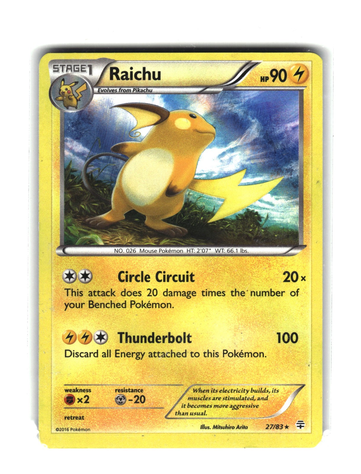Raichu 27/83 Rare Generations Pokémon Card Holo