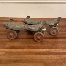 Vintage 1930's Metal Clamp-on Roller Skates