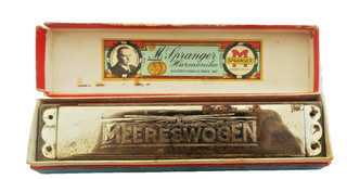 Vintage German 1930s Meereswogen Harmonica Mouth Organ in Original Box Pre War