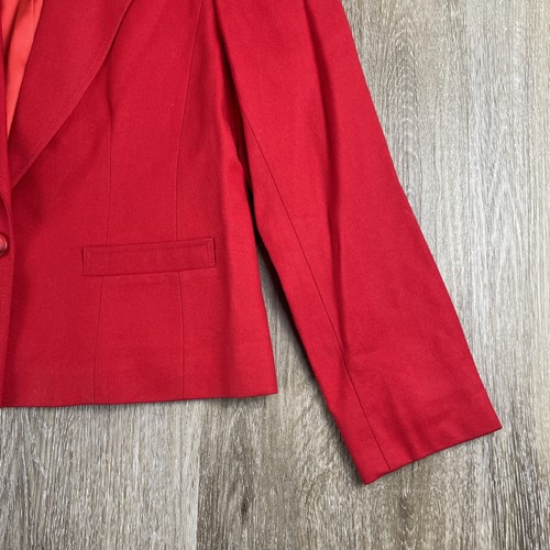 Blazer lana Pendleton vintage anni 70 rosso brillante donna taglia 10 Petite made USA - Foto 7 di 19