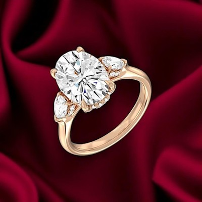 5,00 ct Ovalschliff IGI-zertifiziert im Labor gezüchteter Diamant Ehering 18 ...
